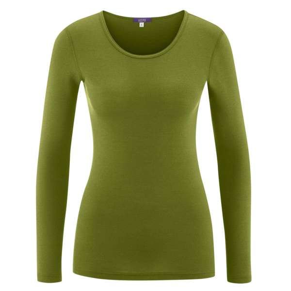 Damen Langarm-Shirt aus Bio-Merinowolle und Bio-Baumwolle Damen Langarm-Shirt aus Bio-Merinowolle und Bio-Baumwolle