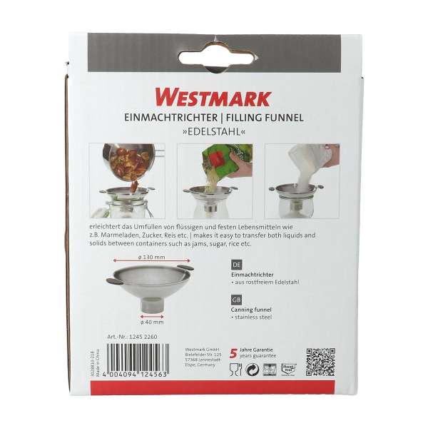 Westmark Einmachtrichter Edelstahl zum einfachen Abfüllen