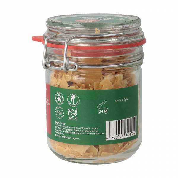 Finigrana Aleppo Seifenflocken in Bügelglas, 100 % Olivenöl
