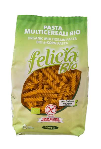 Felicia Fusilli 4 Korn: glutenfreie Nudeln aus Maismehl Felicia Fusilli 4 Korn: glutenfreie Nudeln aus Maismehl