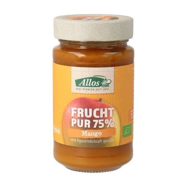 Allos Frucht Pur Mango Fruchtaufstrich auf's Brot & für Cheesecake Allos Frucht Pur Mango Fruchtaufstrich auf's Brot & für Cheesecake