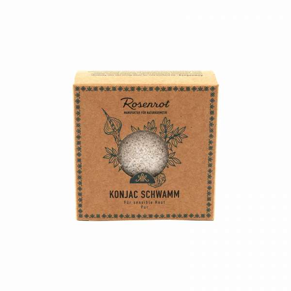 Rosenrot Konjac Schwamm Gesicht - natürliche Gesichtsreinigung