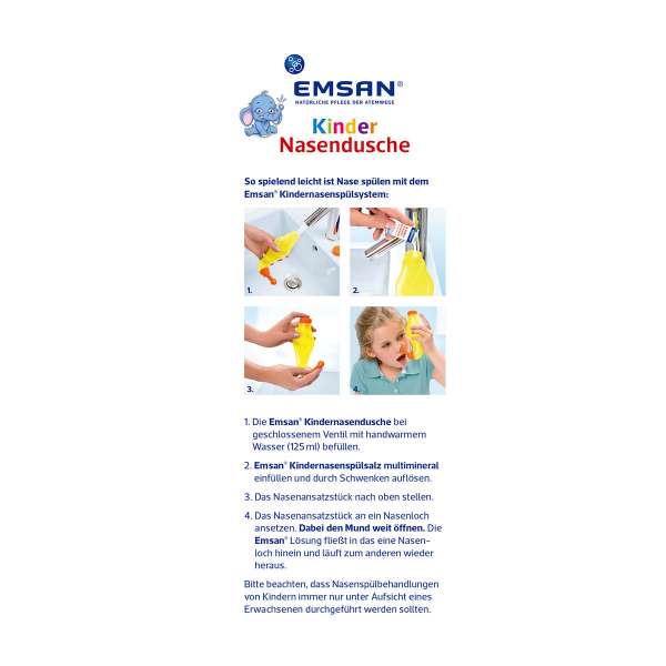 Emsan Kinder Nasendusche mit 10 Beuteln Nasenspülsalz