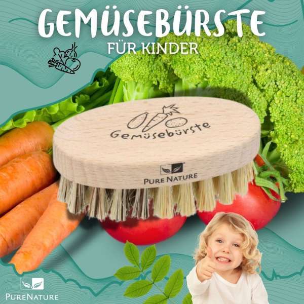 Gemüsebürste für Kinder aus naturbelassenem Holz kaufen