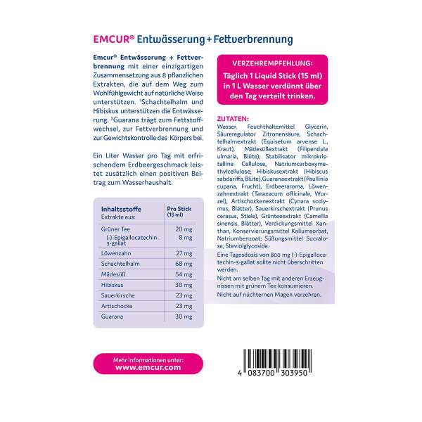 Emcur Entwässerung + Fettverbrennung