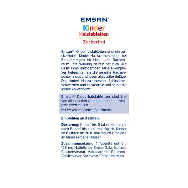 Emsan Halstabletten Kinder bei Halsschmerzen & Heiserheit