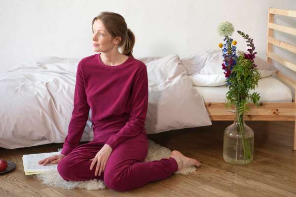 Frottee Schlafanzug Damen aus 100% weicher Bio Baumwolle
