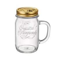 Trinkglas mit Deckel & Henkel: Vintage Gläser 0,4 l Trinkglas mit Deckel & Henkel: Vintage Gläser 0,4 l