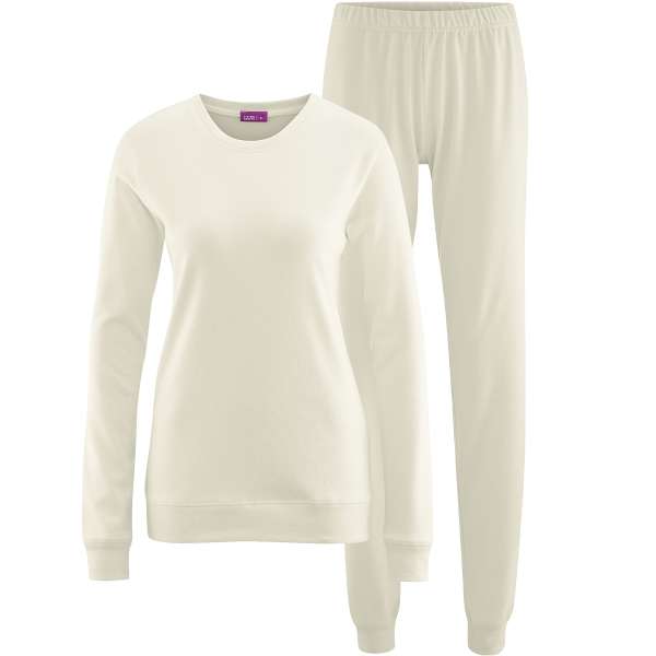 Damen Schlafanzug mit Bündchen, Bio Baumwolle Damen Schlafanzug mit Bündchen, Bio Baumwolle