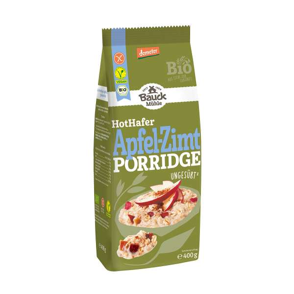 Bauckhof Hot Hafer Apfel Zimt – glutenfreier Frühstücksbrei, 400g Bauckhof Hot Hafer Apfel Zimt – glutenfreier Frühstücksbrei, 400g