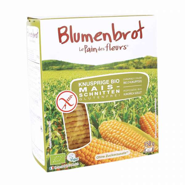 Blumenbrot Mais - veganes Bio Knäckebrot ohne Hefe und Gluten Blumenbrot Mais - veganes Bio Knäckebrot ohne Hefe und Gluten