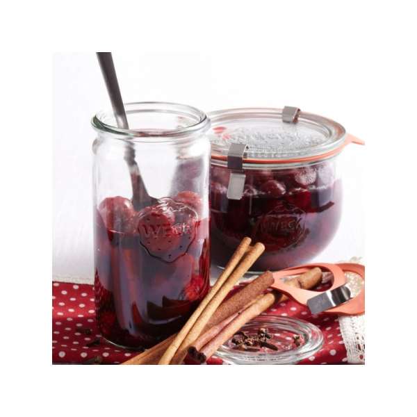 WECK Zylinderglas 340 ml mit Glasdeckel – 6 Stück
