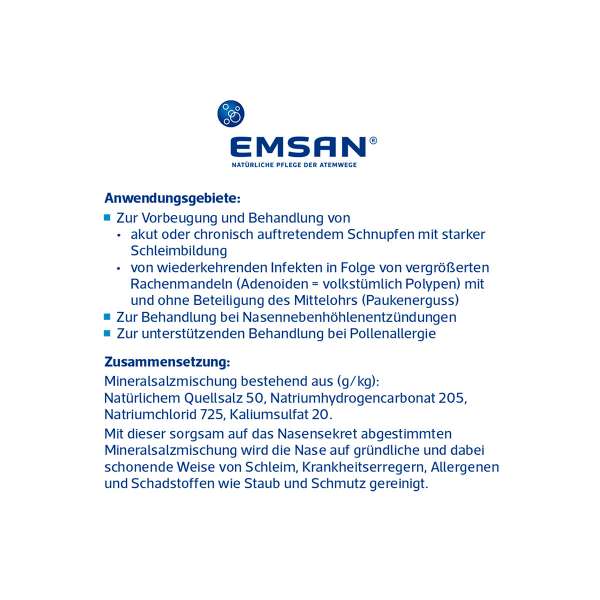 Emsan Kinder Nasenspülsalz multimineral bei Schnupfen, 20 Beutel