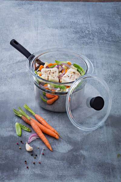 Topfeinsatz zum Dämpfen - Plastikfrei aus hitzefestem Glas gefertigt