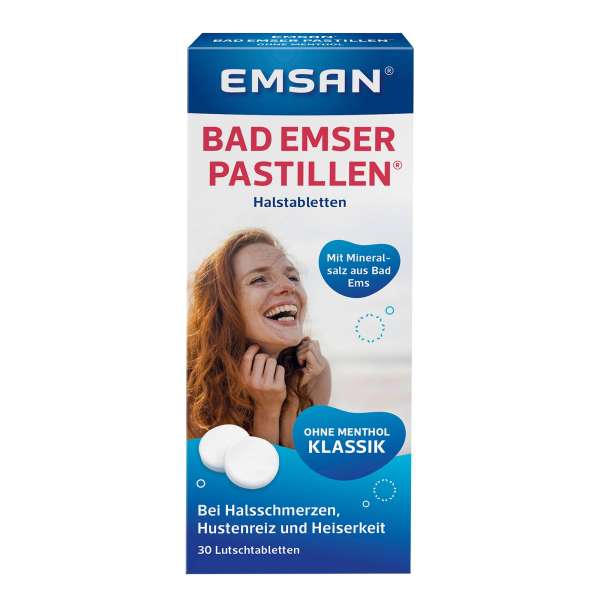 Emsan Bad Emser Pastillen ohne Menthol bei hoher Stimmbelastung Emsan Bad Emser Pastillen ohne Menthol bei hoher Stimmbelastung