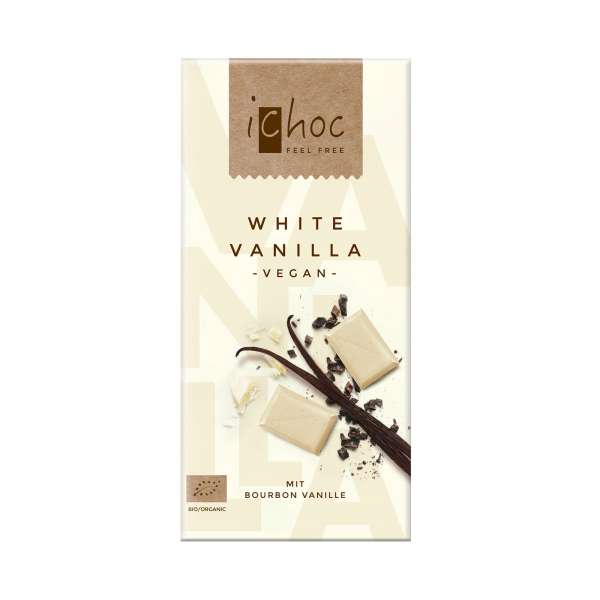 Weiße Schokolade vegan - iChoc White Vanilla - geniessen Weiße Schokolade vegan - iChoc White Vanilla - geniessen