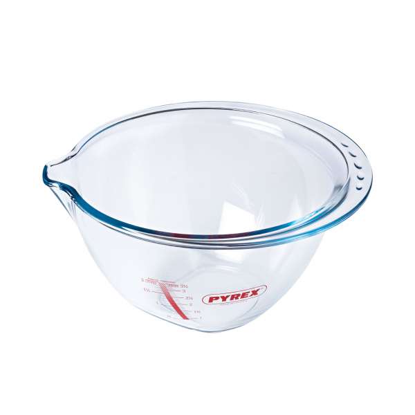 Pyrex Schüssel aus Borosilikatglas mit breiter Tülle & Griffrand