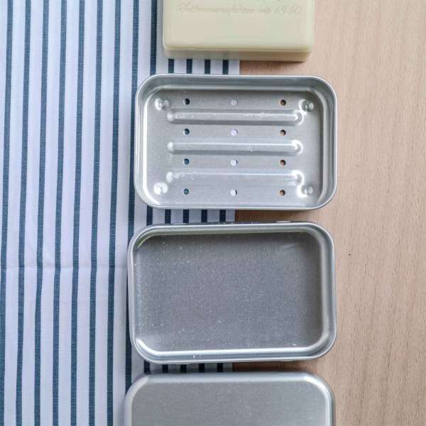 Nachhaltige Seifendose aus leichtem Aluminium