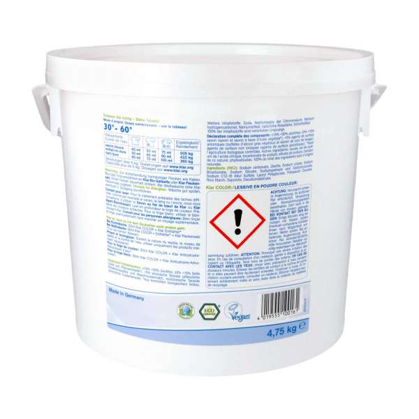 Waschpulver ohne Duftstoffe für weiße Wäsche, Buntes & Schwarzes