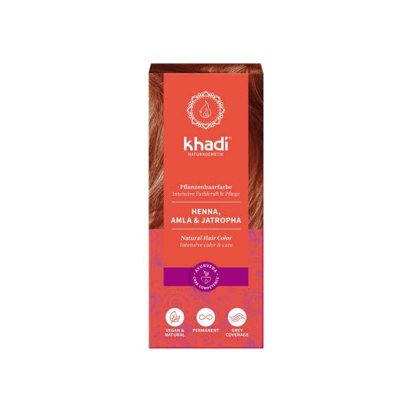 Natürliche Haarpflege mit Khadi Henna Amla Jatropha Natürliche Haarpflege mit Khadi Henna Amla Jatropha