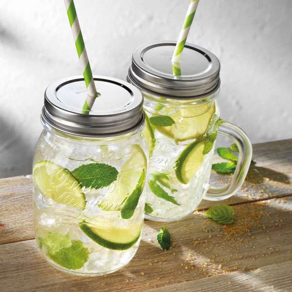 Quattro Stagioni Trinkgläser mit Schraubverschluss und Henkel