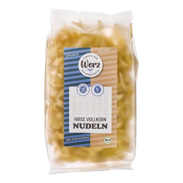 Hirsenudeln - Bandnudeln für glutenfreie Rezepte, vegan Hirsenudeln - Bandnudeln für glutenfreie Rezepte, vegan