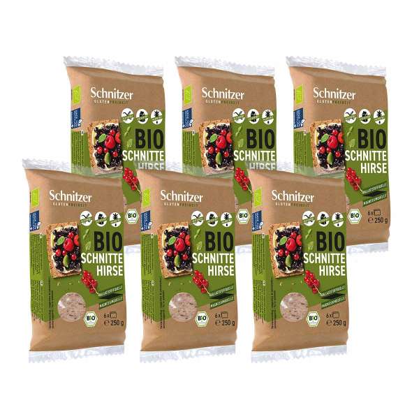 Bio Hirsebrot glutenfrei im 6 x 250 g Sparpack günstiger kaufen Bio Hirsebrot glutenfrei im 6 x 250 g Sparpack günstiger kaufen