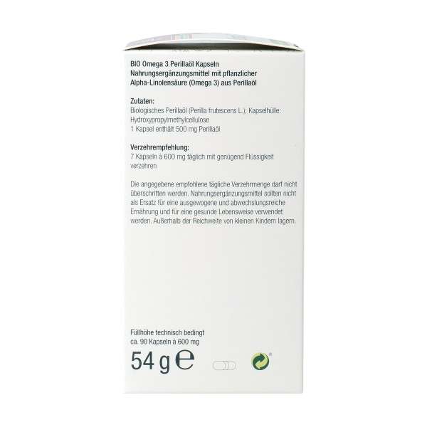 Omega 3 Bio Perillaöl Kapseln vegan, 90 Kapseln