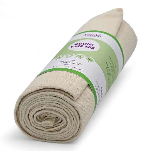 Baghi Natur-Yogamatte Bio-Baumwolle, komplett naturbelassen
