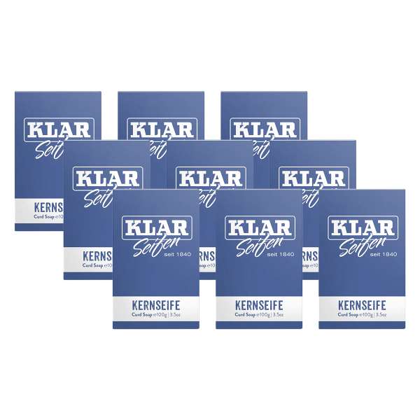 Pflanzliche Kernseife von Klar im praktischen 9er-Set Pflanzliche Kernseife von Klar im praktischen 9er-Set