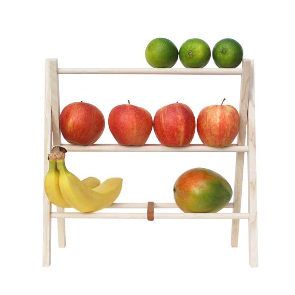 Attraktives Obstregal aus Holz - Fruits on Air - Side by Side