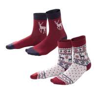 Unisex-Socken 2er-Pack: warme Füße, winterliche Sockenmotive Unisex-Socken 2er-Pack: warme Füße, winterliche Sockenmotive