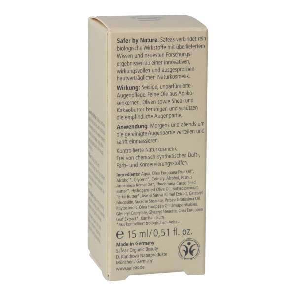 Augencreme ohne Parabene bei Allergien von Safeas Naturkosmetik