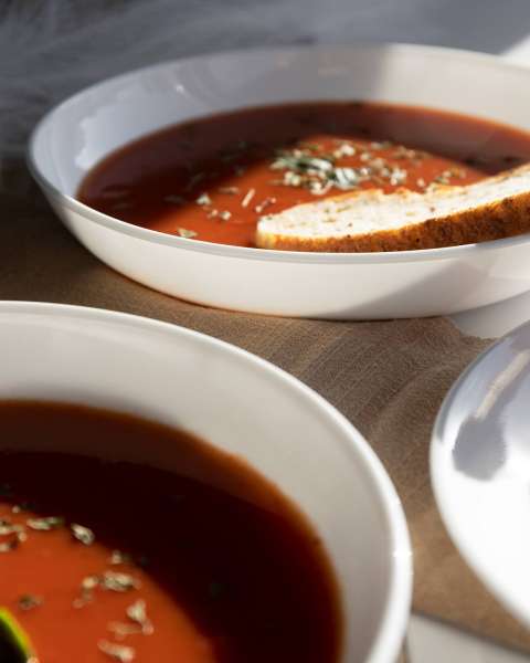 Suppenteller weiß ohne Rand ofenfest aus Vitrelle Glas kaufen