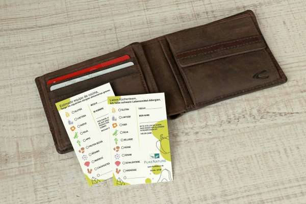 Allergiekarte für Urlaub mit Lebensmittelallergie für ES / IT - PureNature