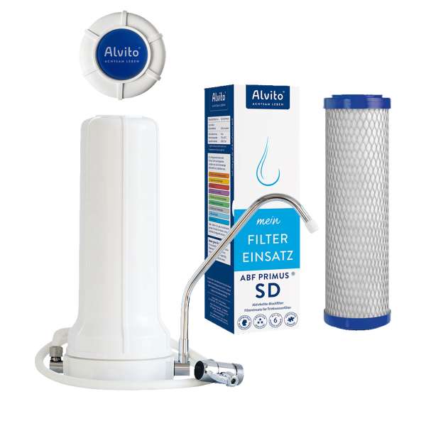 Alvito Auftisch-Wasserfilter Set Pure mit Filtereinsatz Alvito Auftisch-Wasserfilter Set Pure mit Filtereinsatz