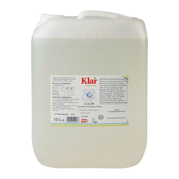 Klar Waschmittel 10 Liter für farbige und bunte Textilien Klar Waschmittel 10 Liter für farbige und bunte Textilien