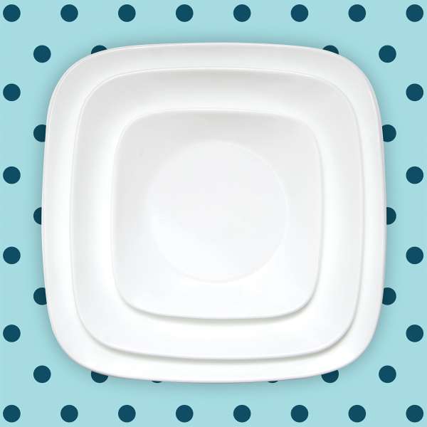 Corelle Glas Geschirr Set weiß - elegantes & langlebiges Design, 12-teilig