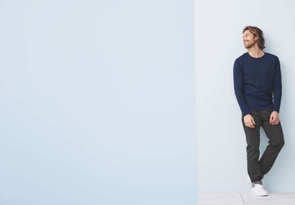 Living Crafts Basic Langarmshirt Herren aus 100% Bio Baumwolle