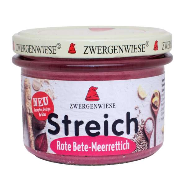 Zwergenwiese Bio-Brotaufstrich Meerrettich-Rote Bete ohne Gluten Zwergenwiese Bio-Brotaufstrich Meerrettich-Rote Bete ohne Gluten