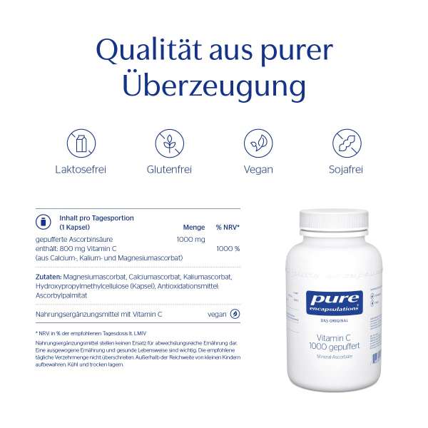 Gepuffertes Vitamin C 1000 mg von Pure Encapsulations