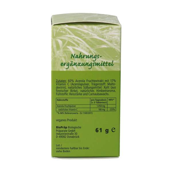 Vitamin C Lutschtabletten mit Acerola Fruchtpulver