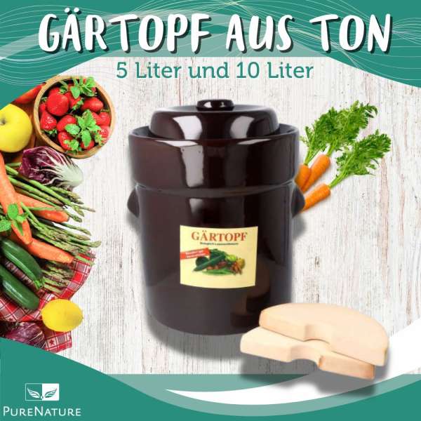 Gärtopf kaufen: Aus Ton mit Deckel, 5 Liter und 10 Liter