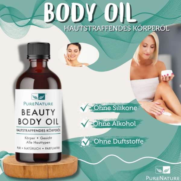 PureNature straffendes Körperöl - Hautstrafföl mit Vitamin E ohne Parfüm