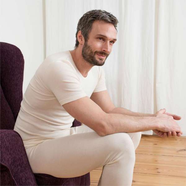 Unterhemd Herren: Kurzarm nahtlos aus Bio Baumwolle