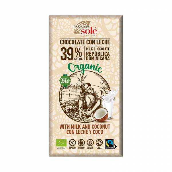 Chocolate Solé Kokosnuss Schokolade mit knackigen Kokosraspeln Chocolate Solé Kokosnuss Schokolade mit knackigen Kokosraspeln