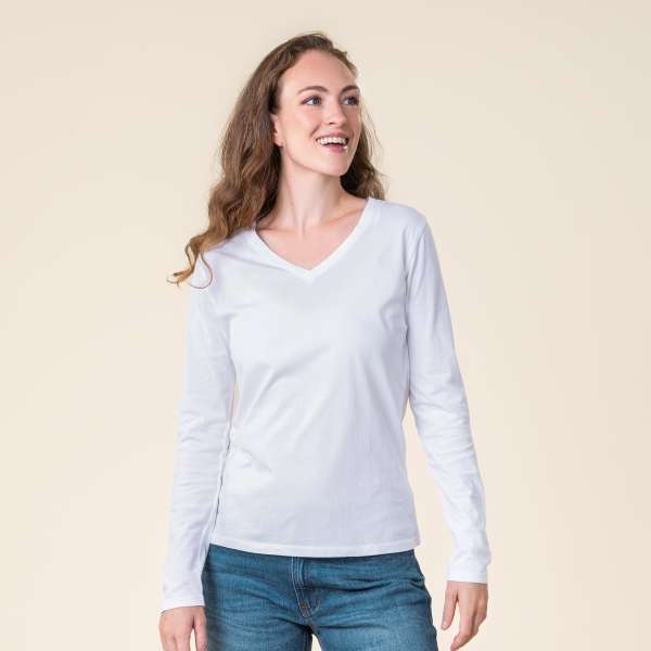 Living Crafts Damen Langarm-Shirt Tarana aus Bio-Baumwolle