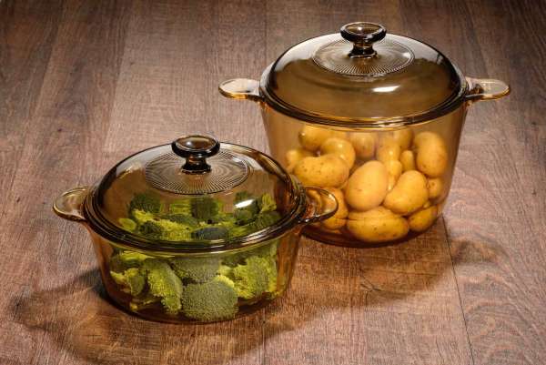 Glas-Keramik Kochtopf Set 4-teilig