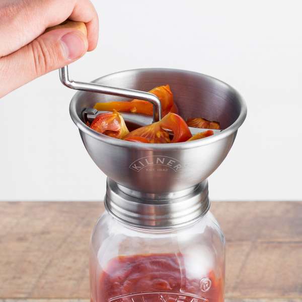 Kilner Passiermühle Edelstahl - Set mit Vorratsglas & Deckel