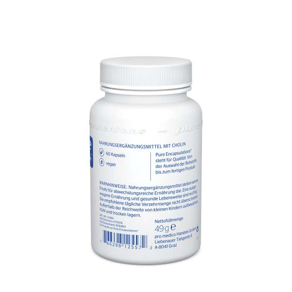Pure Encapsulations Cholin Kapseln, vegan, für die Leber